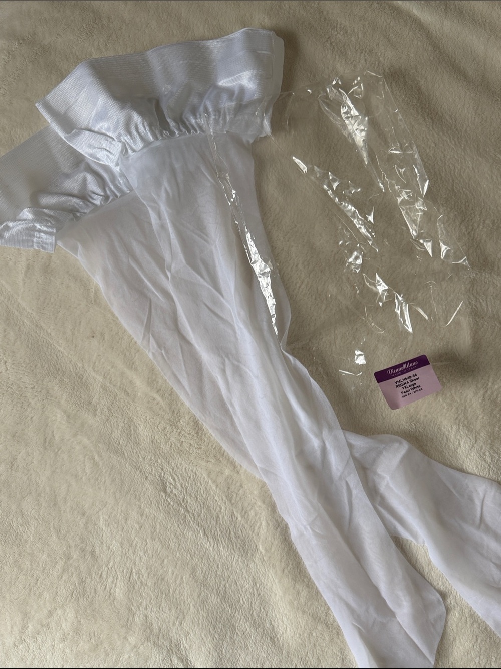 White Sheer Thigh-High Stockings